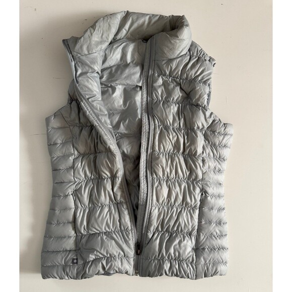 Athleta Silver Down Puffer Vest Women’s Medium - Picture 3 of 6